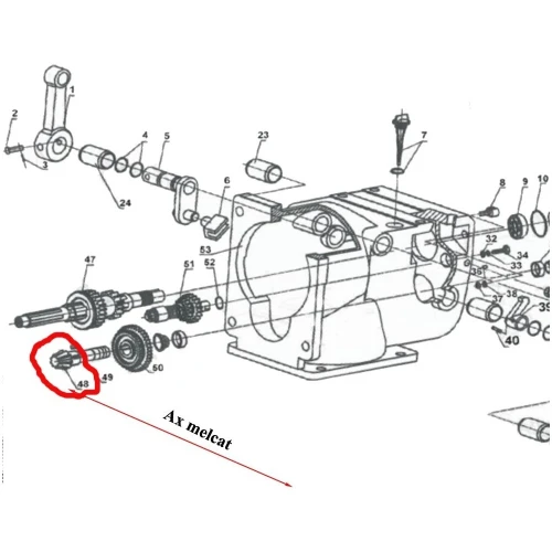 Ax melcat RURIS PS1001ksd-3-78, 9 dinti, pentru motocultor Ruris 1001Ksd