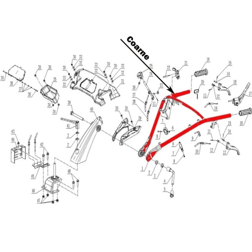 Coarne RURIS PS1001ksd-5-1, pentru motocultor Ruris 1001ksd, 1002ksd, 109, 209