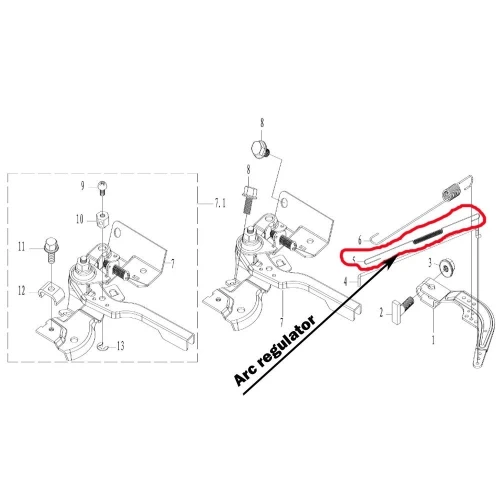 Arc regulator RURIS PS168f-9-5, pentru motosapa Ruris 6 cp, 6.5 cp, 7 cp