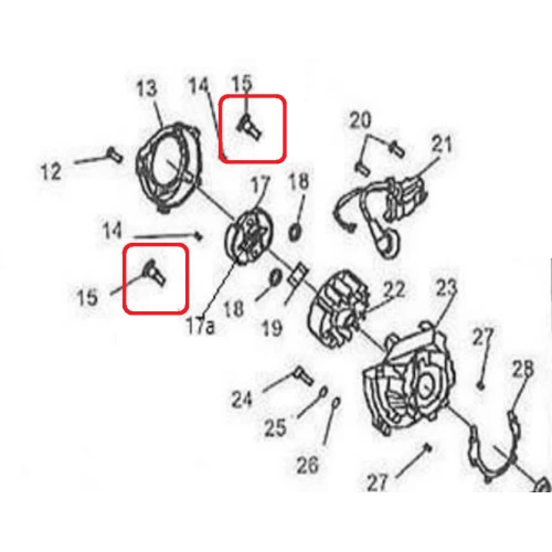 Surub RURIS PS210-2-15 pentru motocositoarea Ruris DAC 210