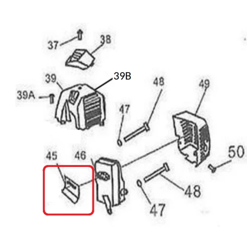 Garnitura toba RURIS PS210-2-45, pentru motocositoarea Ruris DAC 210
