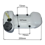 Rezervor combustibil RURIS PS210-2-63, lungime 250 mm, pentru motocoasa Ruris DAC 210, DAC 310, RURIS 441, 431c