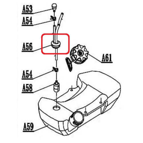 Garnitura pentru sistem de alimentare RURIS PS311FR-1-56, cauciuc, 3 gauri, pentru motocositoarea Ruris 311FR