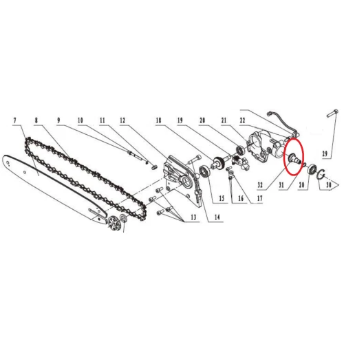 Pinion RURIS PS335-3-32, pentru motocositoarea Ruris DAC 335