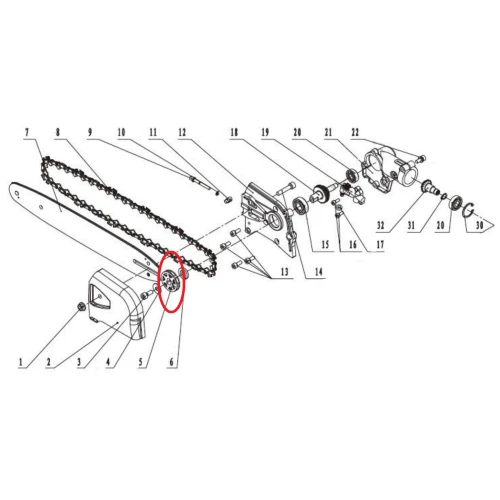 Inel roata lant RURIS PS335-3-5, pentru motocositoarea Ruris 335