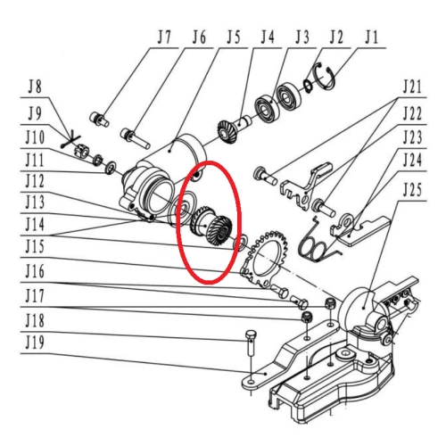 Pinion RURIS PS335-4-13, pentru motocositoarea Ruris DAC 335