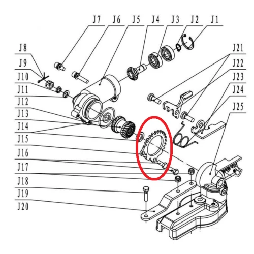 Pinion ajustare unghi RURIS PS335-4-15, pentru motocositoarea Ruris DAC 335