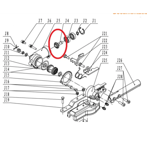 Ax pinion conic RURIS PS335-4-4, pentru motocoasa Ruris DAC 335