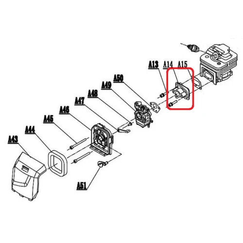 Izolator admisie RURIS PS441-2-66, pentru motocositoarea Ruris 431