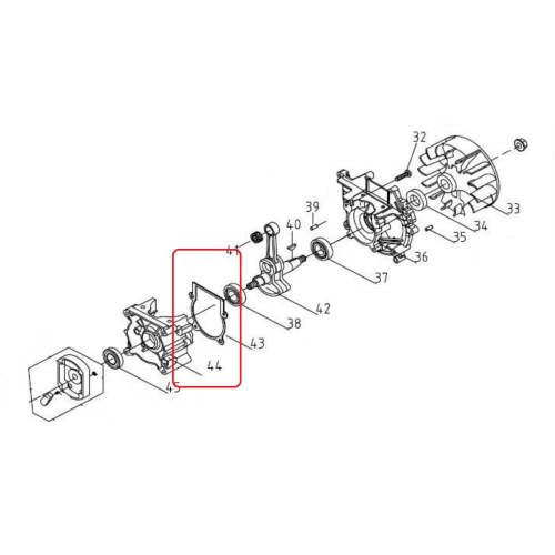 Garnitura semicarter RURIS PS633es-1-43, pentru motocositoarea Ruris 633ES