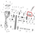 Ax canelat RURIS PS6500k-1-18, pentru motosapa Dac, Ruris, Zimbru, Gigant