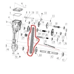Lant cutia de viteza RURIS PS6500k-1-33, 25 zale, pentru motosapa Dac, Ruris, Zimbru, Gigant