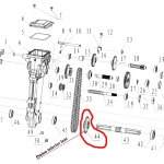 Roata dintata inferior lant RURIS PS6500k-1-44, pentru motosapa Dac, Ruris, Zimbru, Gigant