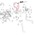 Bolt suport fixare accesorii RURIS PS6500k-3-14, pentru motosapa Ruris 6 cp, 6.5 cp, 7 cp