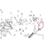 Bolt suport picior RURIS PS6500k-3-21, 8 x 43 mm, pentru motosapa Ruris 6 cp, 6.5 cp, 7 cp