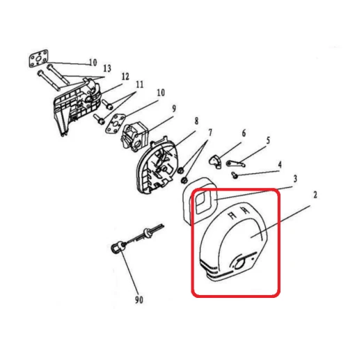 Capac filtru aer RURIS PS731c-1-2, pentru motocositoarea Ruris 731C