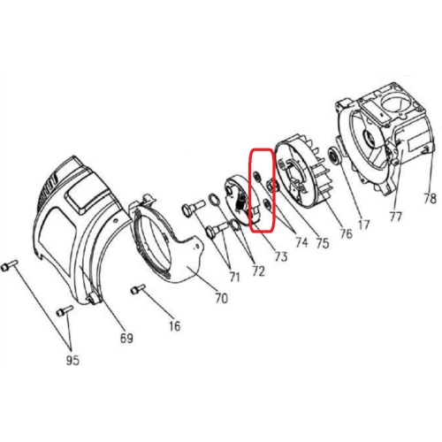 Saiba RURIS PS731c-1-74, pentru motocositoarea Ruris 731C