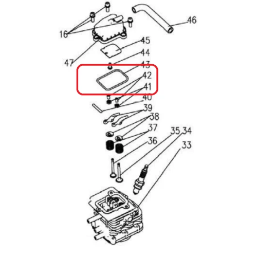 Garnitura capac culbutori RURIS PS740c-1-43, pentru motocositoarea Ruris 740C
