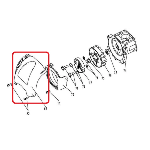 Capota RURIS PS740c-1-69, pentru motocositoarea Ruris 740C