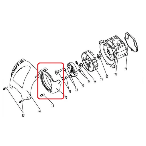 Carcasa ambreiaj RURIS ps740c-1-70, pentru motocositoarea Ruris 740C