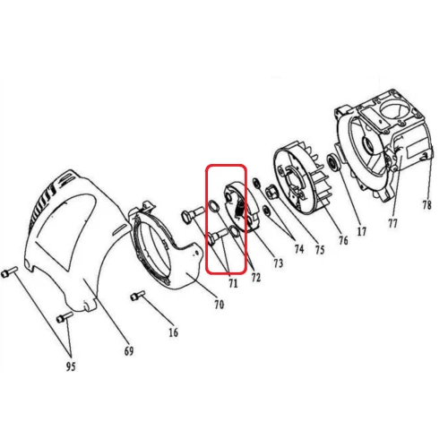 Saiba elastica RURIS PS740c-1-72, pentru motocositoarea Ruris 740C