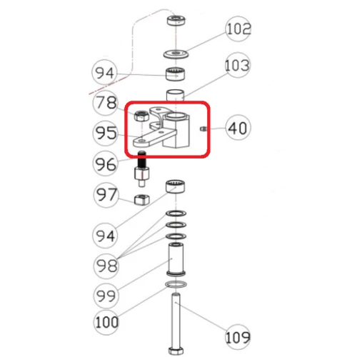 Brat actionare masa RURIS PS777k-95, pentru motocoasa Ruris DAC 777K