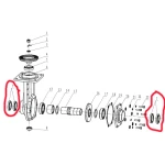 Simering carcasa reductor RURIS PS815-5-7, 45 x 62 x 8 mm, pentru motocultor Ruris 815, 913, 915, 1150KS, 1250KF
