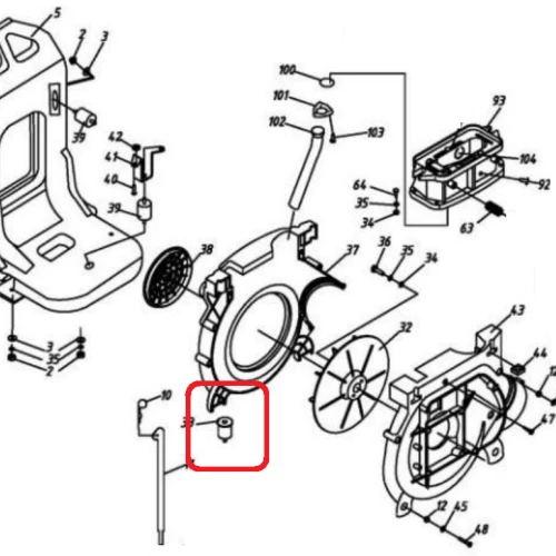 Amortizor vibratii RURIS PSA103-2-33, pentru pulverizatorul Ruris A103