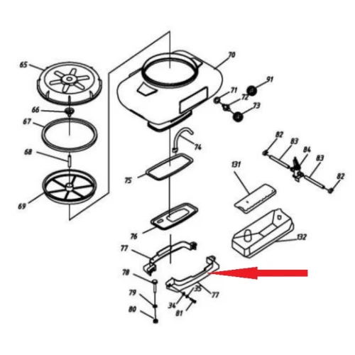 Colier fixare rezervor solutie RURIS PSA103-2-77, pentru atomizor Ruris A102, A103, A103S, Hercules 100, 3WF 2.6, 3WF 2.7