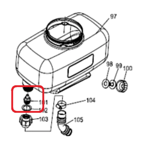 Conector RURIS PSA109S-2-101, pentru pulverizatorul Ruris A109S