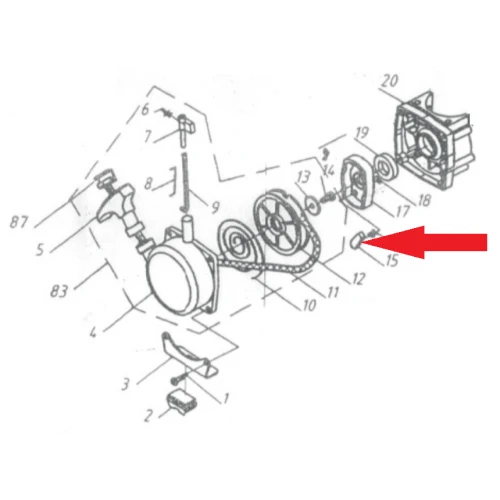 Clichet demaror RURIS PSA203-1-15, pentru atomizoarele Ruris A203