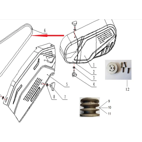 Curea transmisie 13 RURIS PSCRT570-3-6a, pentru motocoasa Ruris CRT 570