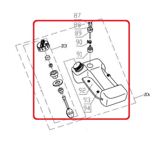 Ansamblu rezervor combustibil RURIS PSEXP89-2-63, pentru motocoasa Ruris Expert 89