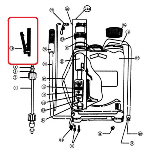 Declansator RURIS PSRS1600-18, pentru pulverizatorul Ruris RS1600