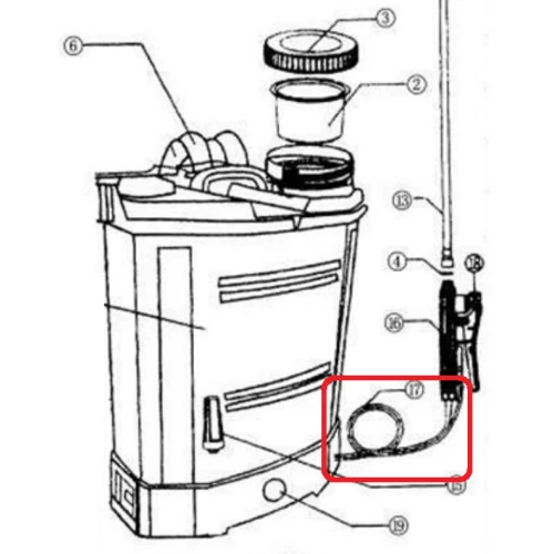 Furtun RURIS PSRS1800-17, pentru pulverizatorul Ruris RS1800