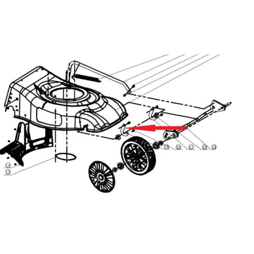 Suport ax dreapta RURIS PSRX18-15, pentru masina de tuns iarba Ruris RX18