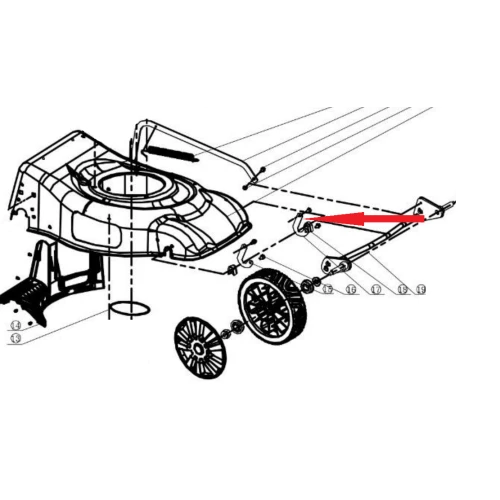 Suport ax stanga RURIS PSRX18-17, pentru masina de tuns iarba Ruris RX18