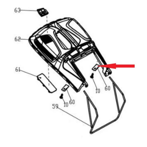 Placa RURIS PSRX441-2-72, pentru masina de tuns iarba Ruris RX441