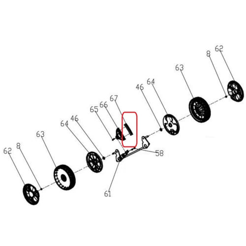 Capac maner RURIS PSRX500-2-67, pentru masina de tuns iarba Ruris RX500