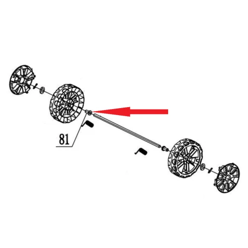 Bucsa ax roata RURIS PSRXI2000-81, pentru masina electrica de tuns gazonul Ruris RXi2000