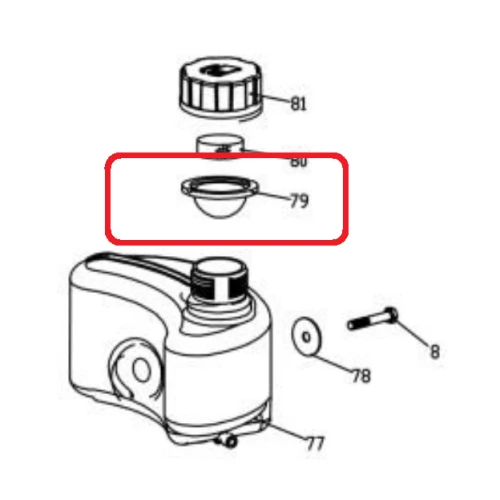 Garnitura buson rezervor RURIS PSZ999S-79, pentru masina de tuns iarba Ruris Zimbru 999S