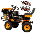 Motocultivator Ride-On Detoolz, 17CP, capacitate cilindrica 530 CC, motor 4 timpi, 4X4, 4 viteze, 2 cutii de viteze, pornire electrica