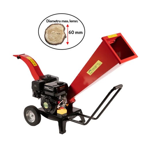 Tocator pentru crengi si vita de vie Micul Fermier, 60mm, motor benzina 7CP pentru rumegus