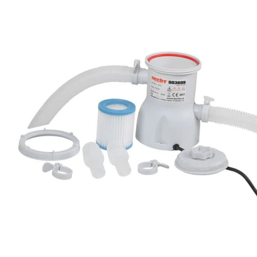 Filtru pentru piscina HECHT 003609, alimentare 230 V, debit de apa 1.2 mc/h, kit de montare complet, culoare alb