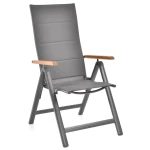 Set mobilier pentru gradina HECHT Montana, aluminiu/lemn, masa 140/180 x 90 x 77.5 cm, 6 x scaune 69 x 59 x 111.5 cm