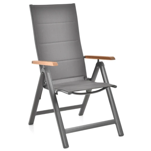 Set mobilier pentru gradina HECHT Montana, aluminiu/lemn, masa 140/180 x 90 x 77.5 cm, 6 x scaune 69 x 59 x 111.5 cm