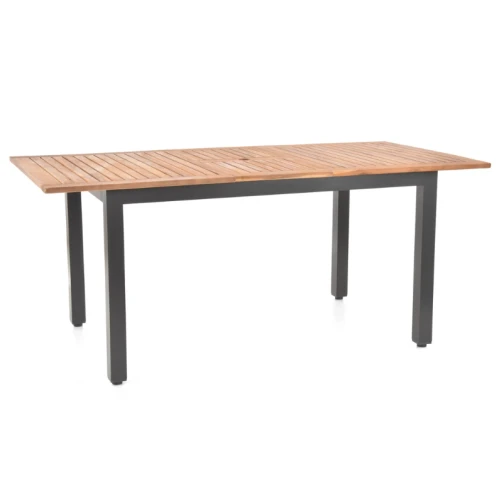 Set mobilier pentru gradina HECHT Montana, aluminiu/lemn, masa 140/180 x 90 x 77.5 cm, 6 x scaune 69 x 59 x 111.5 cm