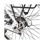 Bicicleta electrica Hecht prime white cu sasiu din aluminiu schimbator shimano acumulator 36 v