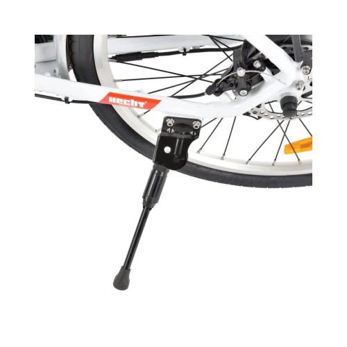 Bicicleta electrica Hecht prime white cu sasiu din aluminiu schimbator shimano acumulator 36 v