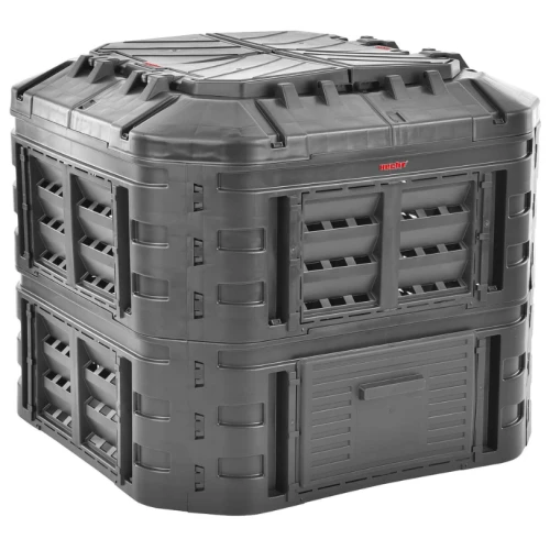 Lada pentru compost HECHT 6600, volum 600 litri, din plastic, negru